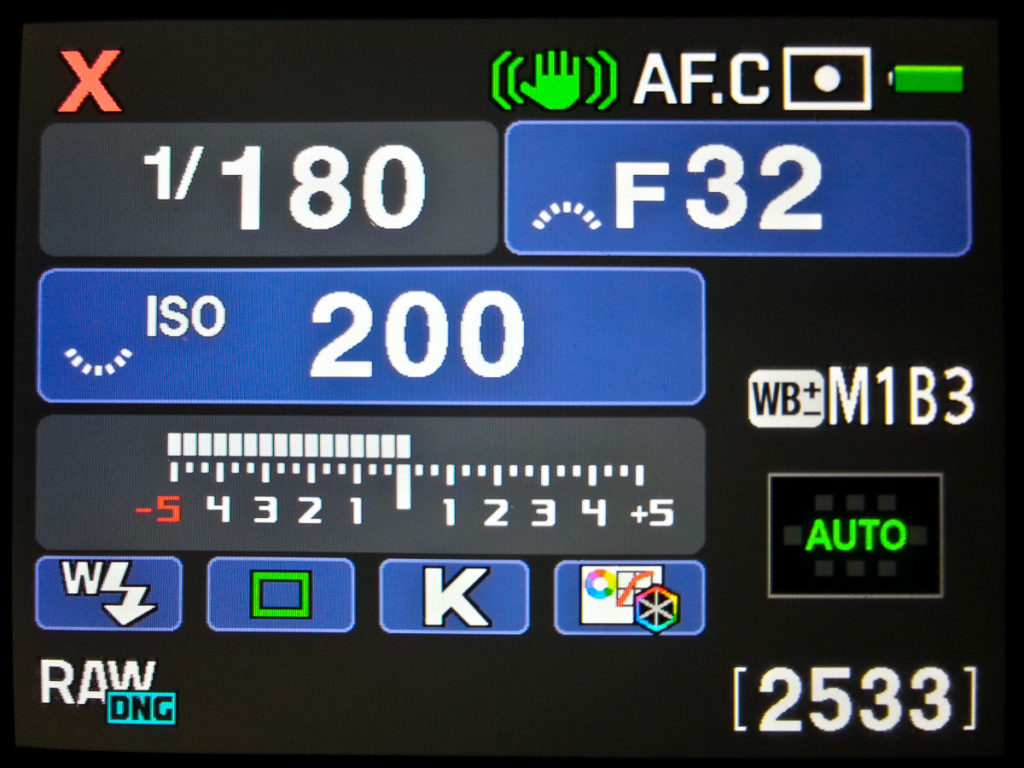 Pentax K-7 - Einstellungen für Makrofoto mit MB 32 - Aufnahmemodus